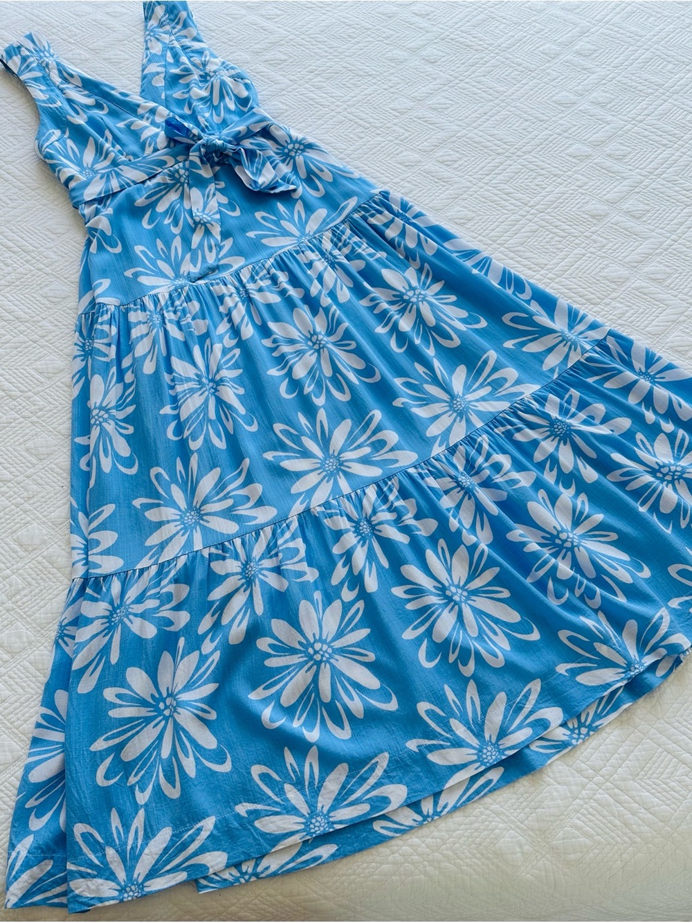 Blue & White Floral Maxi Sundress